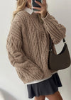 PRETTYGARDEN Women's Oversized Fall Sweaters Casual Long Sleeve Crewneck Chunky Cable Knit Pullover Tops Winter Clothes