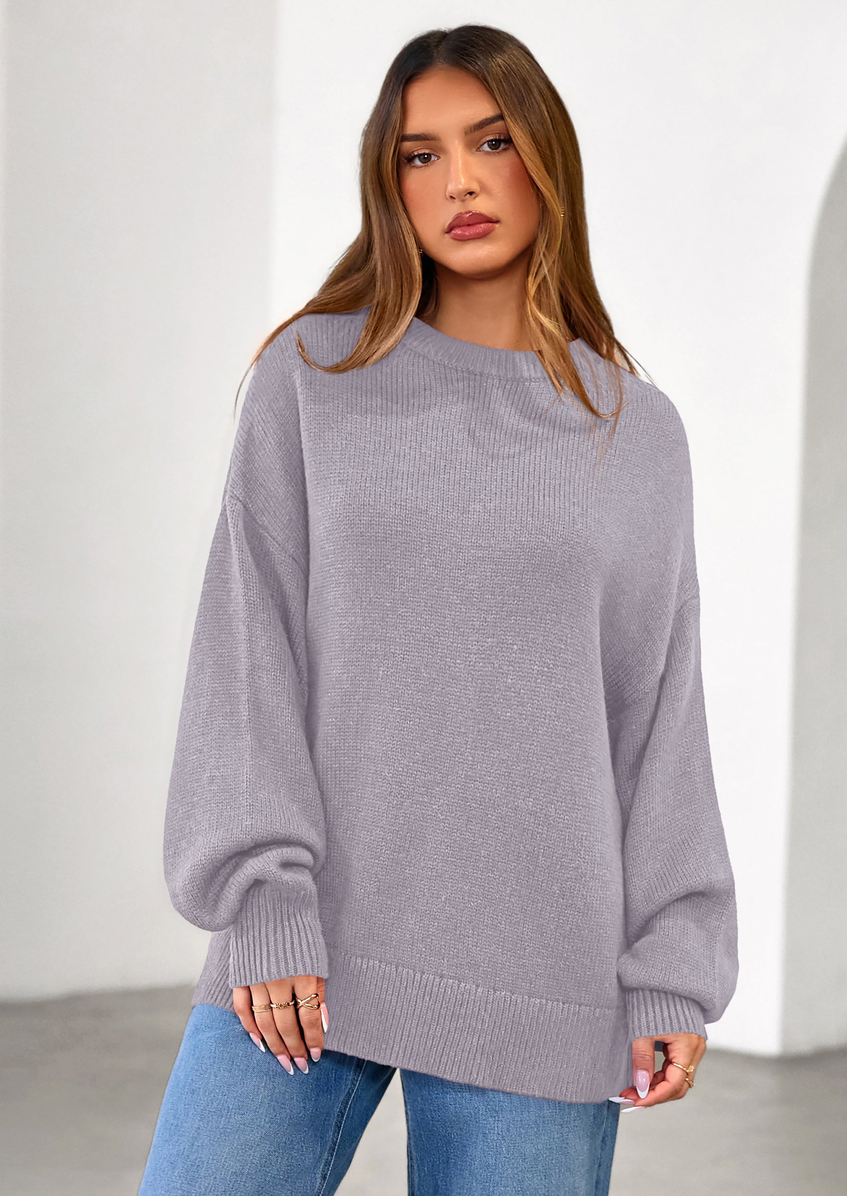 PRETTYGARDEN Womens Sweaters Fall Trendy Casual Crewneck Long Sleeve Cozy Knit Pullover Sweater Tops Winter Clothing