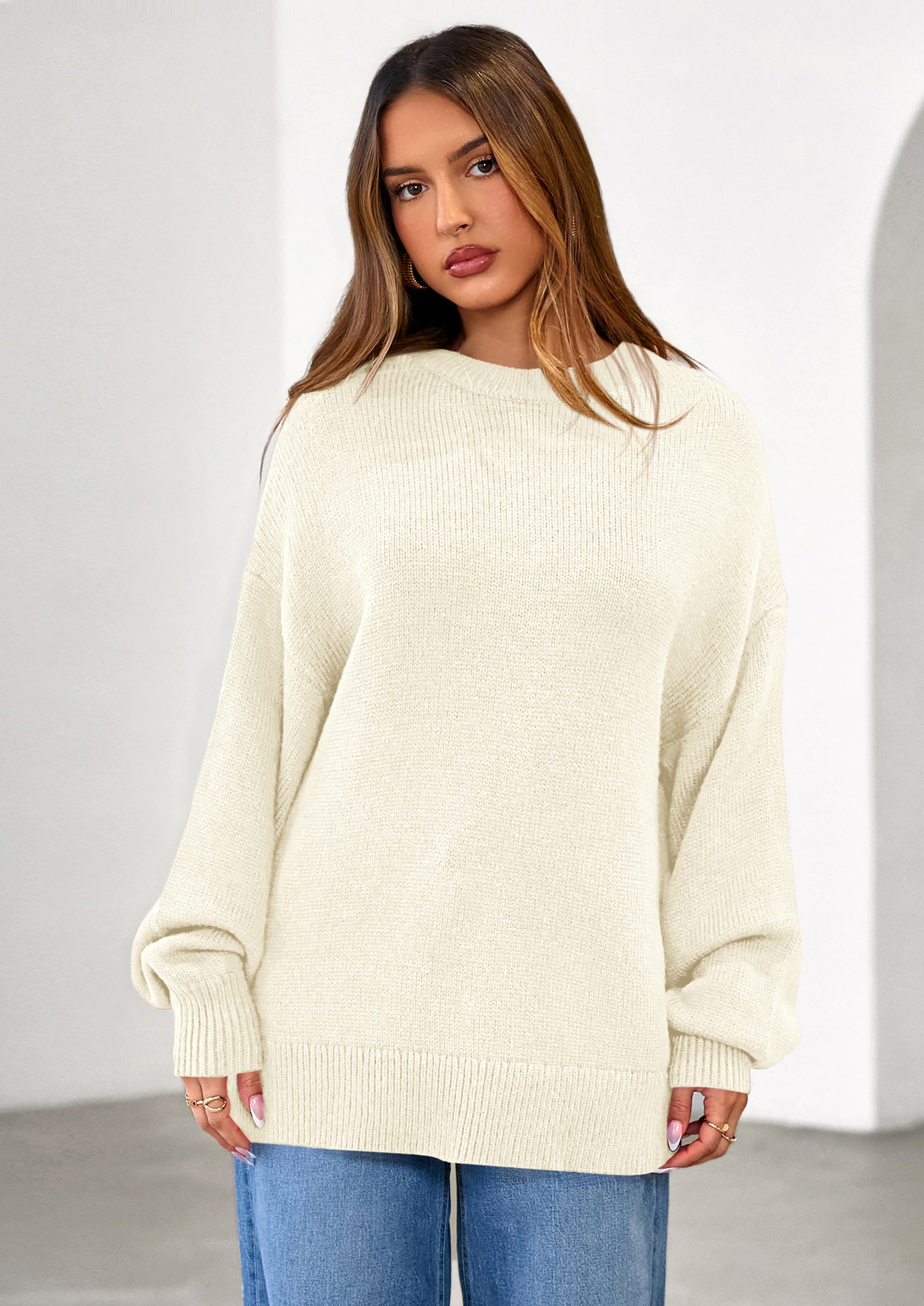 PRETTYGARDEN Womens Sweaters Fall Trendy Casual Crewneck Long Sleeve Cozy Knit Pullover Sweater Tops Winter Clothing
