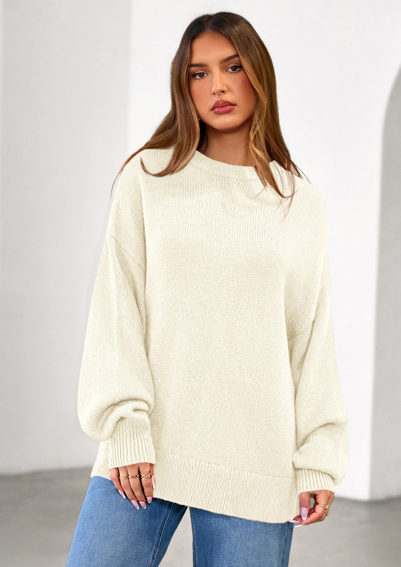 PRETTYGARDEN Womens Sweaters Fall Trendy Casual Crewneck Long Sleeve Cozy Knit Pullover Sweater Tops Winter Clothing