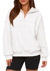 PRETTYGARDEN Womens Hoodies Cropped Fleece Sweatshirts Fall Fashion Quarter Zip Pullover Long Sleeve Tops Winter Clothes