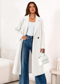 PRETTYGARDEN Womens Winter Coats Trendy Long Sleeve Notch Lapel Button Long Jackets Casual Oversized Vacation Outfits