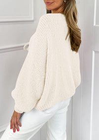 PRETTYGARDEN Women's Tie Front Bow Cardigan Sweaters Chunky Knit Long Puff Sleeve Trendy Fall Winter Jacket Coats