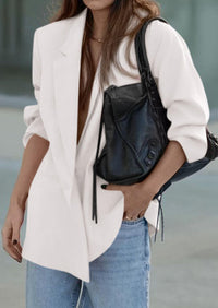 PRETTYGARDEN Fall Blazers for Women Business Casual Long Sleeve Lapel Pockets Dressy Suit Jackets Work Office Clothes