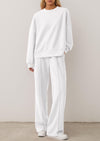 PRETTYGARDEN 2 Piece Sets For Women Fall Trendy Long Sleeve Sweatshirt Wide Leg Pants Loungewear Set Matching Sweatsuit