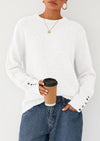 PRETTYGARDEN Womens Sweaters Fall Fashion Casual Crewneck Pullover Button Long Sleeve Cute Knit Tops Winter Clothes