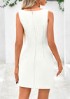 PRETTYGARDEN Womens Formal Sleeveless Summer Dresses Boat Neck Bodycon Elegant A Line Business Work Mini Dresss
