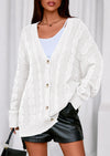 PRETTYGARDEN Women's Cable Knit Sweaters Fall Oversized Chunky Open Front Long Sleeve Cardigan Winter Coats