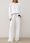 PRETTYGARDEN 2 Piece Sets For Women Fall Trendy Long Sleeve Sweatshirt Wide Leg Pants Loungewear Set Matching Sweatsuit