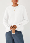 PRETTYGARDEN Womens Sweaters Fall Fashion Casual Crewneck Pullover Button Long Sleeve Cute Knit Tops Winter Clothes