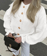 PRETTYGARDEN Womens Cropped Cardigans Trendy PRETTYGARDEN Long Sleeve Cropped Sweaters for Women Ruffle Oversized CardiganRuffle Open Front Chunky Knit Sweater Oversized Button Down Fall Clothes PRETTYGARDEN