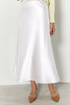 PRETTYGARDEN Women's Satin Skirts Dressy Casual Fall High Waisted Cocktail Wedding Flowy Elegant A Line Midi Skirt
