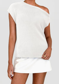 Off The Shoulder Casual Short Sleeve Tunic Lightweight Knit Sweaters