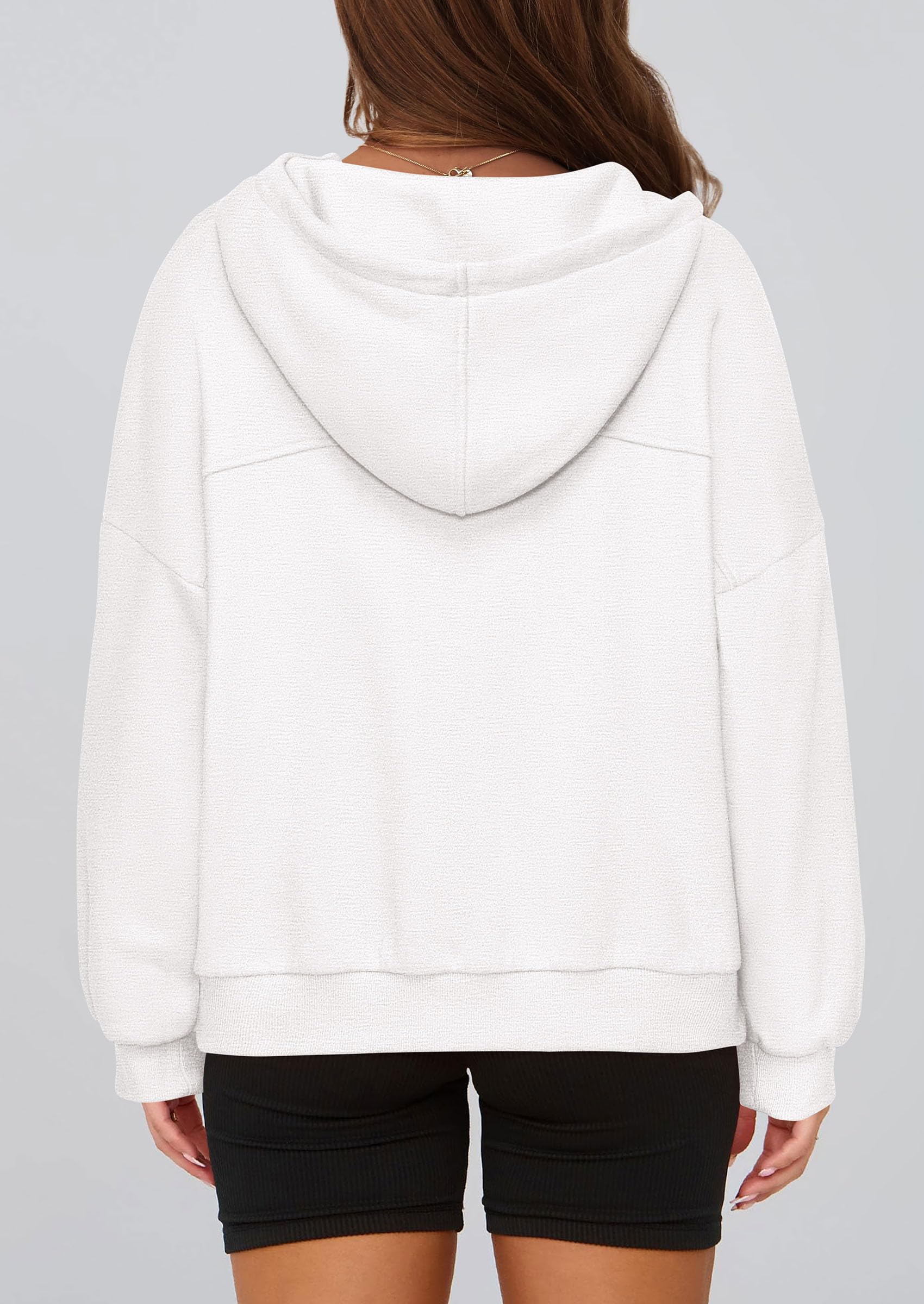 PRETTYGARDEN Womens Hoodies Cropped Fleece Sweatshirts Fall Fashion Quarter Zip Pullover Long Sleeve Tops Winter Clothes