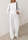 PRETTYGARDEN 2 Piece Sets For Women Fall Trendy Long Sleeve Sweatshirt Wide Leg Pants Loungewear Set Matching Sweatsuit
