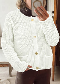 PRETTYGARDEN Cardigan Sweaters for Women Trendy Oversized Knit Chunky Button Cardigans Fall Winter Outfits with Pockets