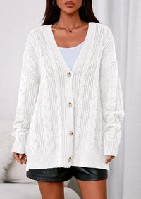PRETTYGARDEN Women's Cable Knit Sweaters Fall Oversized Chunky Open Front Long Sleeve Cardigan Winter Coats