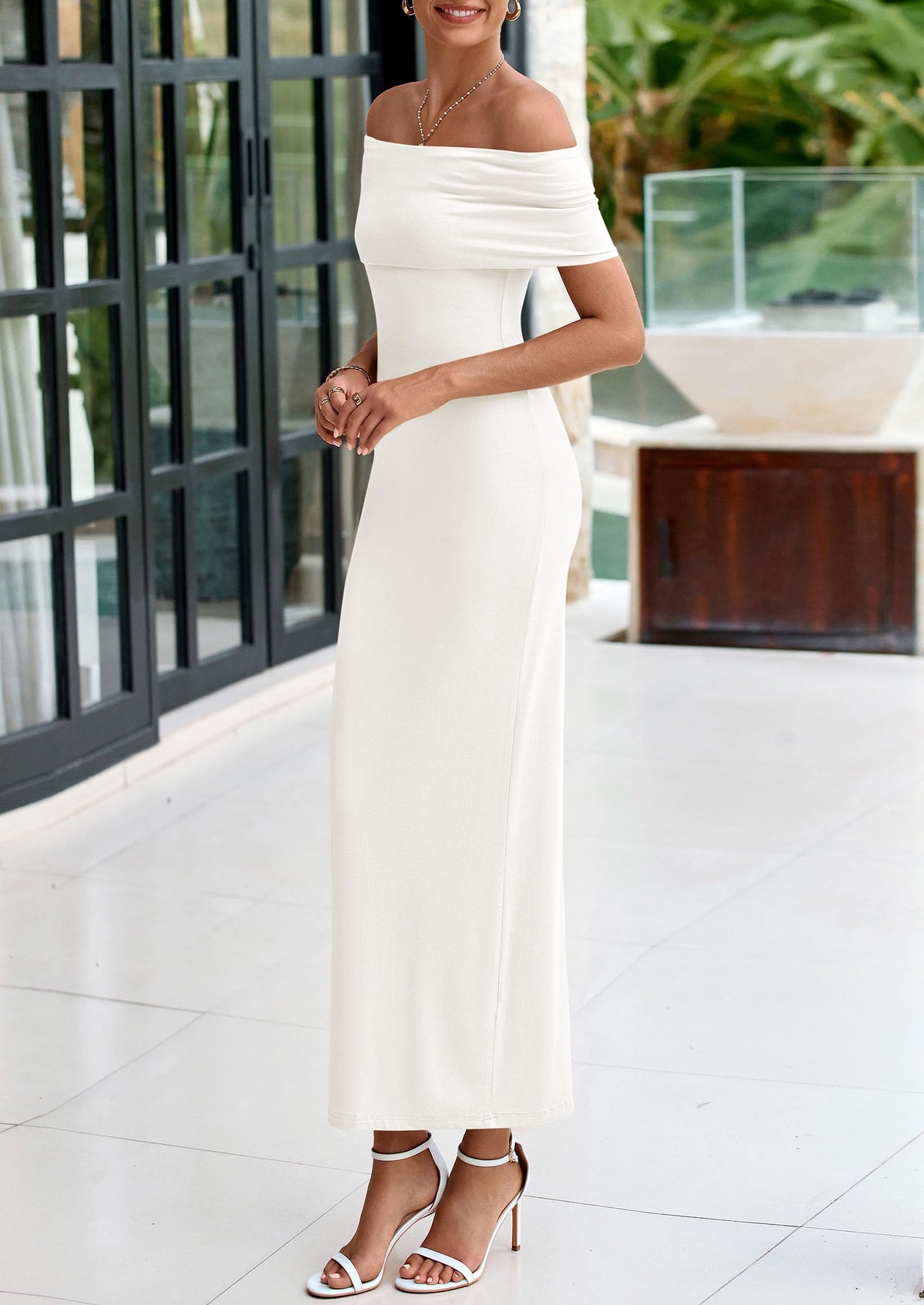 Off The Shoulder Elegant Bodycon Formal Cocktail Party Evening Maxi Dresses