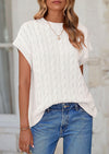 PRETTYGARDEN Women's Sweater Vest Summer Short Sleeve Tops Casual Crewneck Knit Oversized Pullover Trendy Spring Outfits