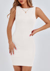 PRETTYGARDEN Spring Dresses for Women Sleeveless Bodycon Short Work Tank Dress Summer Casual Ribbed Mini Sundresses