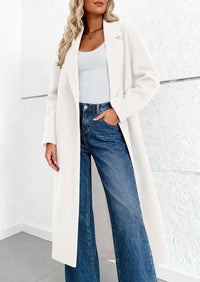 PRETTYGARDEN Womens Winter Coats Trendy Long Sleeve Notch Lapel Button Long Jackets Casual Oversized Vacation Outfits