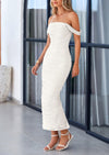 PRETTYGARDEN Womens Off The Shoulder Dress Ruched Bodycon Sleeveless Split Cocktail Party Maxi Dresses