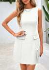 PRETTYGARDEN Womens Formal Sleeveless Summer Dresses Boat Neck Bodycon Elegant A Line Business Work Mini Dresss