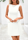 PRETTYGARDEN Womens Formal Sleeveless Summer Dresses Boat Neck Bodycon Elegant A Line Business Work Mini Dresss