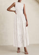 Casual Eyelet Sleeveless Maxi Dress with Pockets