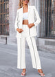 Business Casual Jacket Wide Leg Pants 2 Piece Blazer Sets
