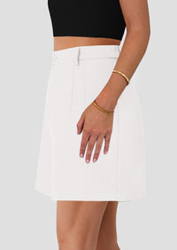 Elastic High Waisted Wide Leg Business Casual Dressy Shorts with Pockets