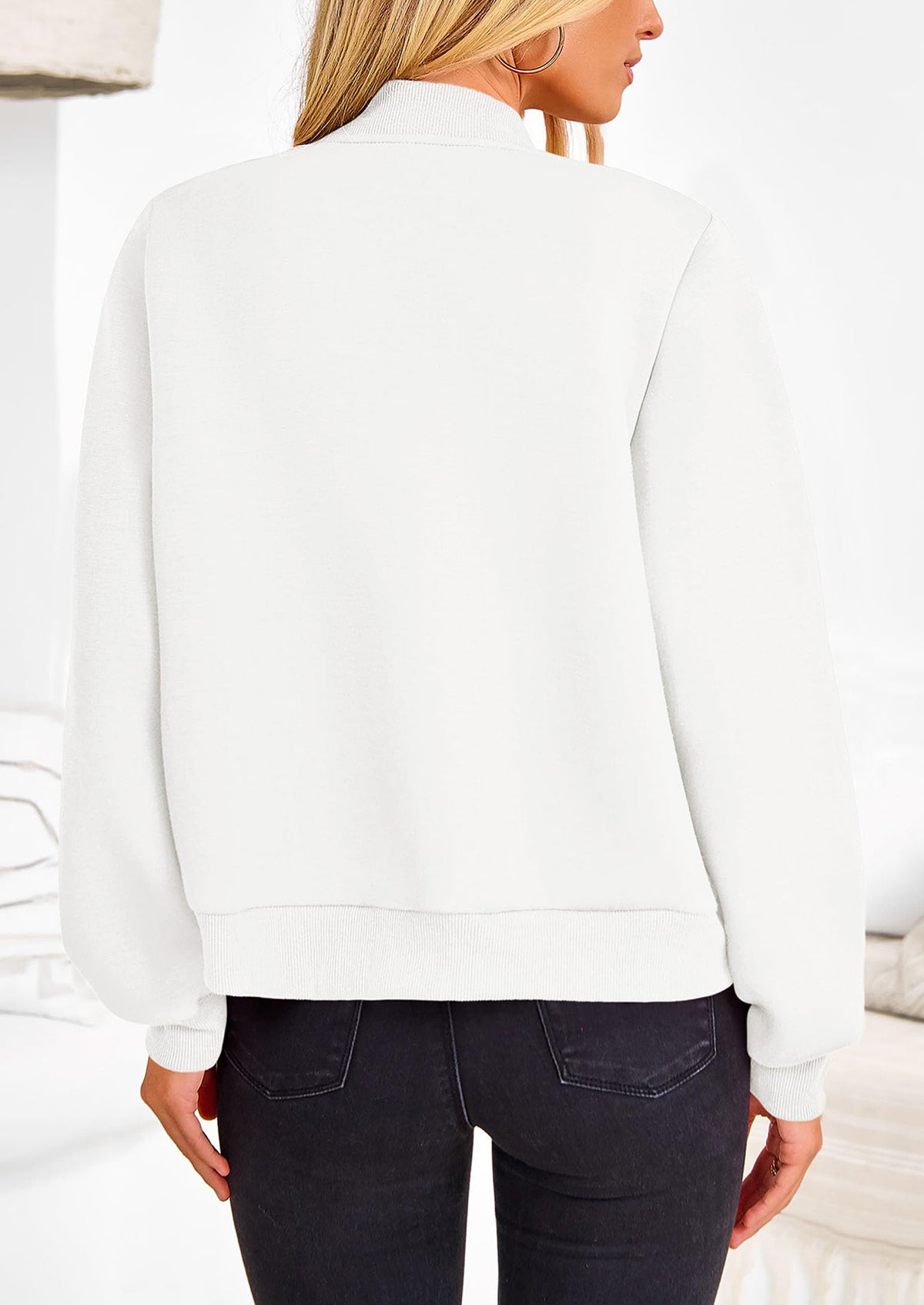 Casual Long Sleeve Button up Lightweight Varsity Bomber Jackets