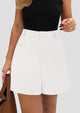 Elastic High Waisted Wide Leg Business Casual Dressy Shorts with Pockets