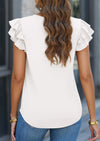 PRETTYGARDEN Summer Tops for Women Spring Trendy Fashion Clothes Casual Ruffle V Neck Short Sleeve Shirts Blouses