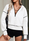 PRETTYGARDEN Women's Hooded Sweatshirts Long Sleeve Half Zip Cropped Hoodie Pullover Winter Fashion Clothes