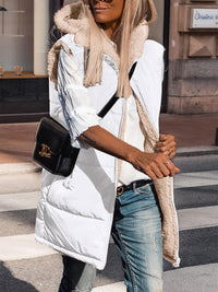 PRETTYGARDEN Womens Fall Reversible Vests Sleeveless Fleece Jacket Zip Up Hoodie Pockets Long Warm Winter Coat Outerwear