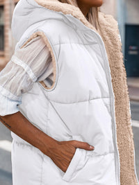 PRETTYGARDEN Womens Fall Reversible Vests Sleeveless Fleece Jacket Zip Up Hoodie Pockets Long Warm Winter Coat Outerwear