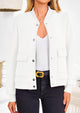 Casual Long Sleeve Button up Lightweight Varsity Bomber Jackets