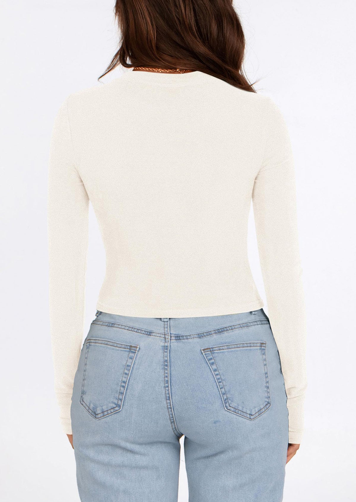 Long Sleeve Crop Tops Y2K Fashion Clothes Basic Slim Fit Blouses
