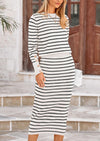 PRETTYGARDEN 2 Piece Skirts Sets For Women Fall Fashion Striped Sweater Dress Knit Lounge Travel Outfits Winter Clothing