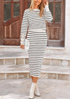 PRETTYGARDEN 2 Piece Skirts Sets For Women Fall Fashion Striped Sweater Dress Knit Lounge Travel Outfits Winter Clothing