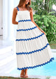 Spaghetti Strap Ruffle Flowy Boho Casual Beach Vacation Maxi Dresses