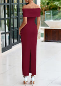 Off The Shoulder Elegant Bodycon Formal Cocktail Party Evening Maxi Dresses