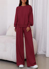 PRETTYGARDEN Womens 2 Piece Sets Long Sleeve Sweatshirt Wide Leg Pants Loose Matching Lounge Set Trendy Fall Outfits