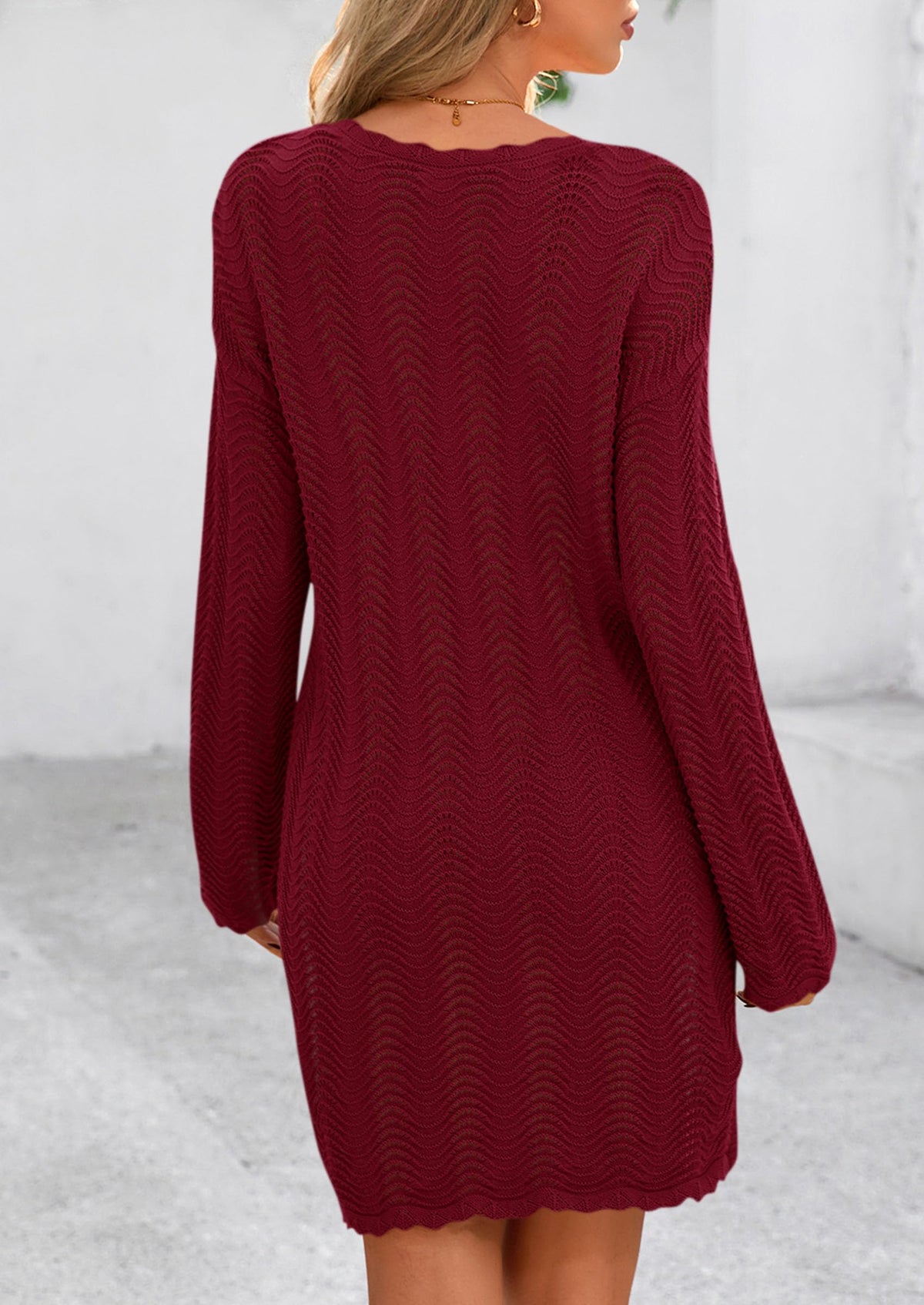 Crochet Knit Hollow Out Beach Vacation Cover Ups Dress