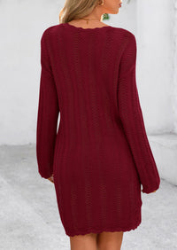 Crochet Knit Hollow Out Beach Vacation Cover Ups Dress
