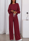 PRETTYGARDEN Womens 2 Piece Sets Long Sleeve Sweatshirt Wide Leg Pants Loose Matching Lounge Set Trendy Fall Outfits
