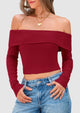Off The Shoulder Long Sleeve Blouses