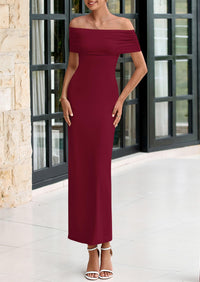 Off The Shoulder Elegant Bodycon Formal Cocktail Party Evening Maxi Dresses