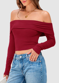 Off The Shoulder Long Sleeve Blouses